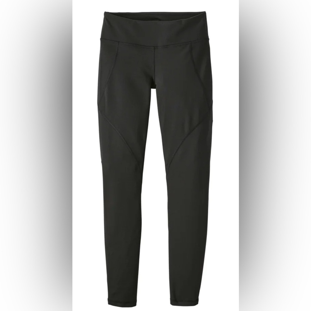 NWOT Patagonia Women's Black Centered Tights Sz Small Run Yoga Hike 26” Inseam